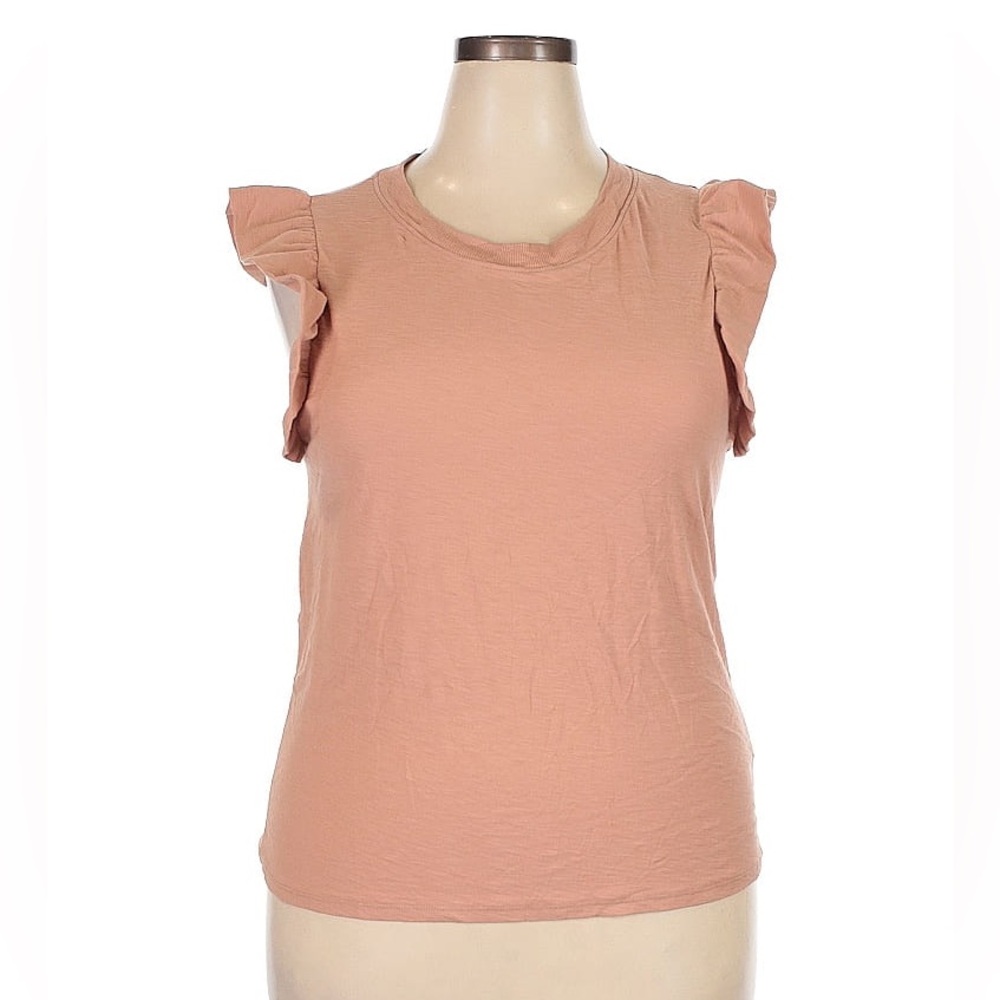Nation LTD Ruffled Sleeve Tank Top in Soft Pink XXL